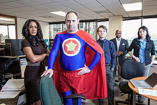 白人,中年,超级英雄,混血,团队,职员,办公室