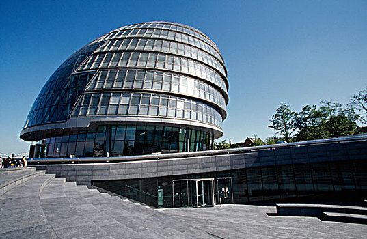 仰视,政府建筑,市政厅,伦敦,英格兰