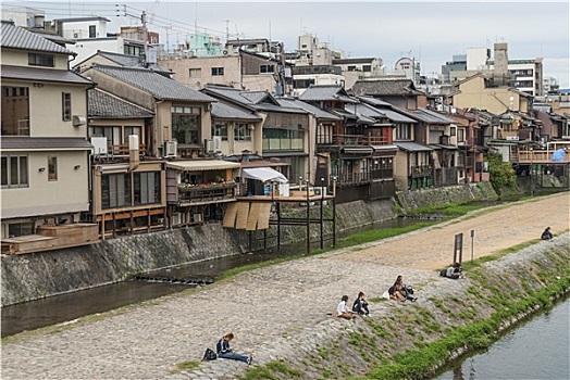 河,房子,京都,日本
