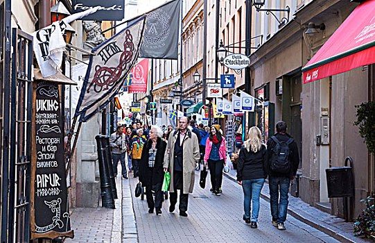 斯德哥尔摩,瑞典,市区,步行街,老城,格姆拉斯坦