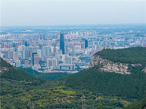 航拍济南都市全景