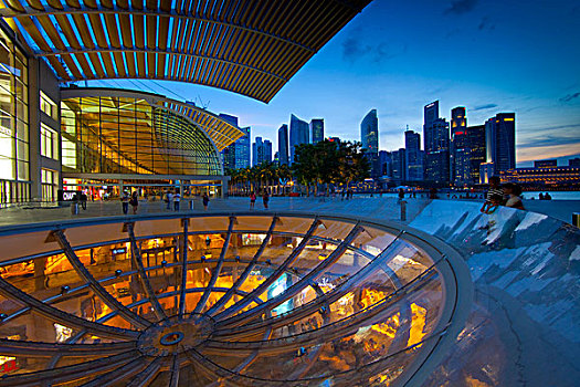 新加坡,日落,市区,画廊