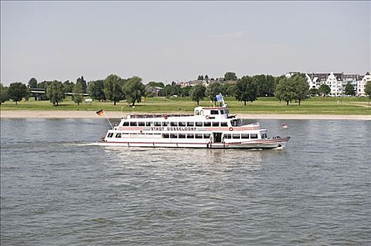 机动,客船,莱茵河,河,北莱茵威斯特伐利亚,德国,欧洲