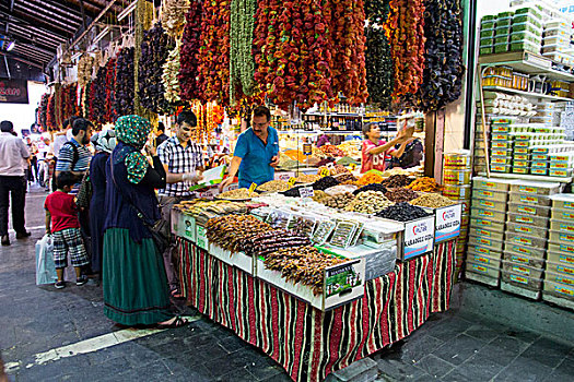 土耳其,麦地那,香料市场,老,集市,出售,铜,装潢,纪念品,调味品,使用,只有