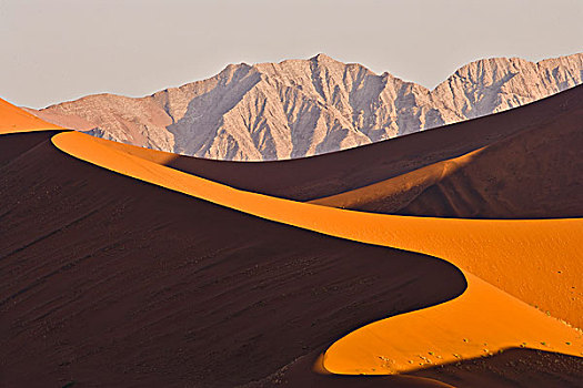日落,沙丘,纳米布沙漠,索苏维来地区,纳米比亚