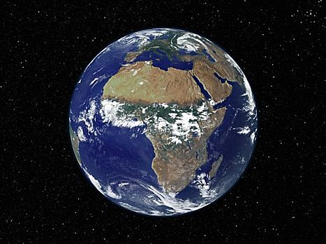 卫星图,地球,展示,非洲,欧洲