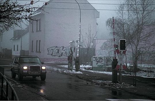 道路,水平,汽车,交通,冬天,德国,欧洲