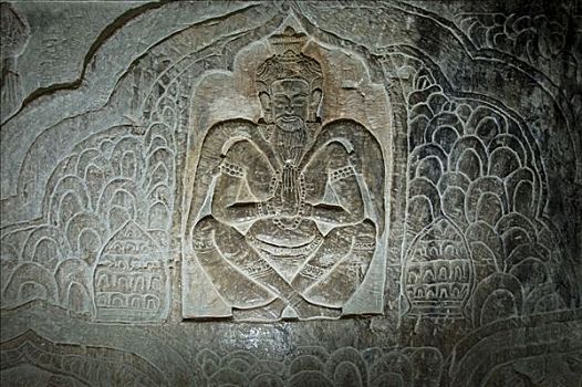 浅浮雕,吴哥窟,庙宇,柬埔寨