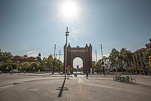 城市,纪念建筑,自行车,晴天,巴塞罗那,加泰罗尼亚,夏天,旅游,休闲