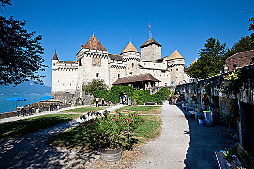 城堡,蒙特勒,沃州,日内瓦湖,瑞士,欧洲