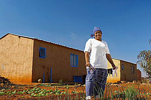 女人,传统服装,菜园,南非