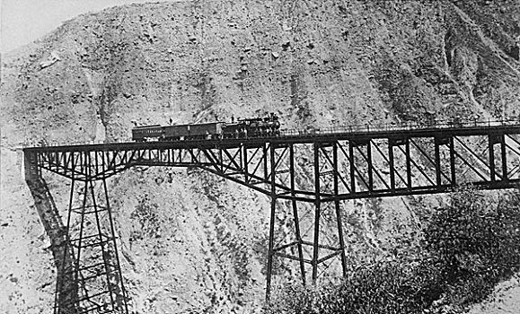 列车,架柱桥,美国西部