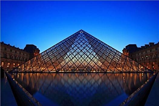 巴黎,四月,发光,卢浮宫金字塔,晚间,埃及