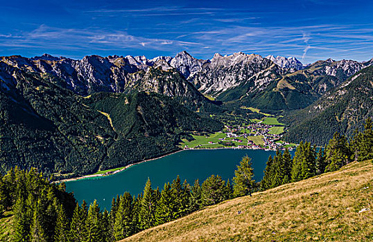 奥地利,提洛尔,阿亨湖地区,区域,风景,靠近,山