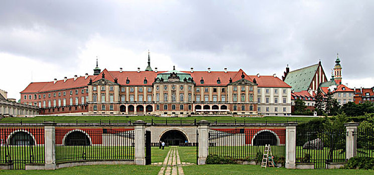 皇家,城堡,风景,堤岸,华沙,波兰,欧洲