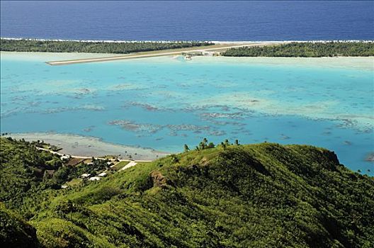 俯视,泻湖,法属玻利尼西亚