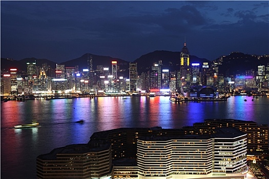 香港岛,天际线,夜晚