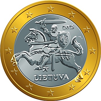 立陶宛,欧元,金色,钱,硬币