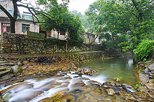 小溪,老房子,山泉,流水