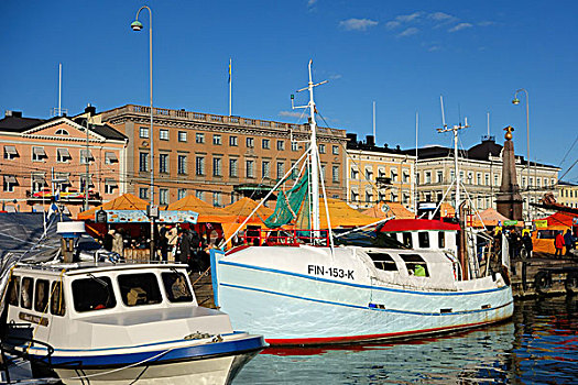 渔船,市场,广场,赫尔辛基,芬兰