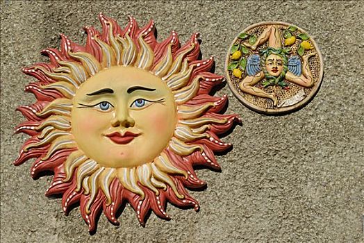 太阳,陶瓷,埃里斯,西西里,意大利