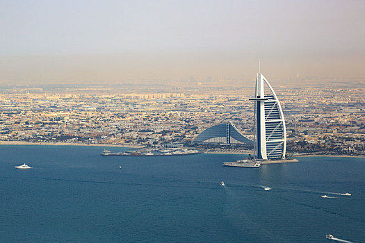 帆船酒店,迪拜,海滩,海洋,航拍