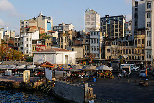 老旧,房子,市场,金角湾,伊斯坦布尔,欧洲,土耳其,亚洲