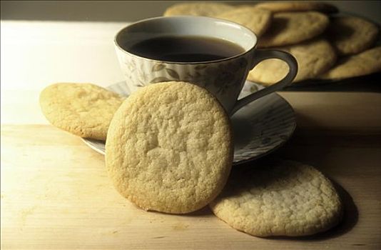 甜饼,咖啡杯