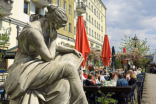 雕塑,露天咖啡,柏林,德国