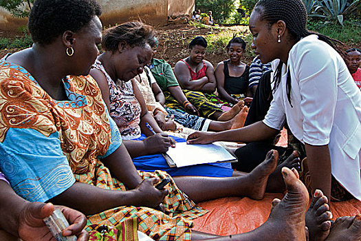 乡村,女人,收集,会面,区域,乞力马扎罗山,坦桑尼亚,十二月,2008年