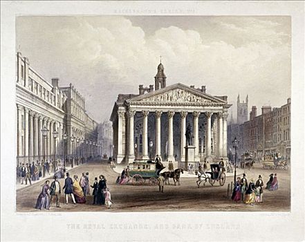 伦敦交易所,英格兰银行,左边,伦敦,艺术家