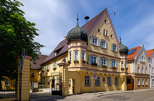 市政厅,城堡,斯瓦比亚,巴伐利亚,德国,欧洲