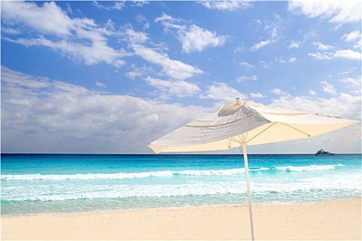 伞,白色,天窗,加勒比,海滩,青绿色