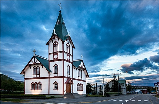 冰岛,教堂,小,城镇