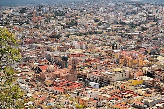 航拍,萨卡特卡斯,彩色,殖民城市,墨西哥