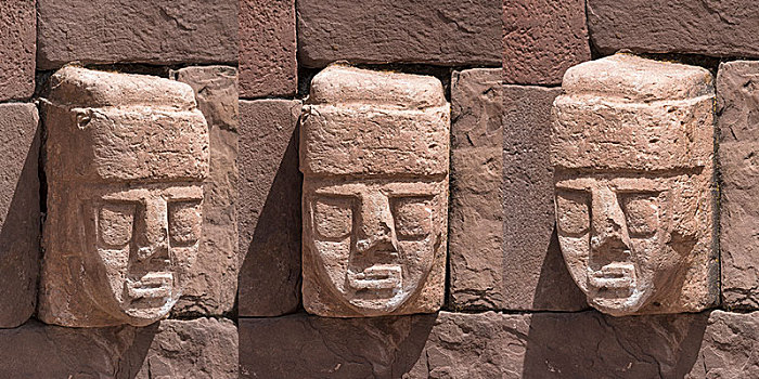 石头,头部,遗址,文化,玻利维亚,南美