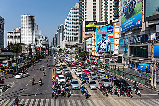 道路,许多,交通,曼谷,泰国,亚洲