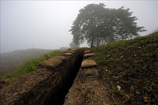 沟渠,雾,北越,东南亚