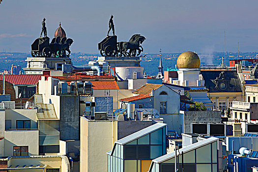 马车,纪念建筑,阿卡拉大街,马德里,西班牙,欧洲
