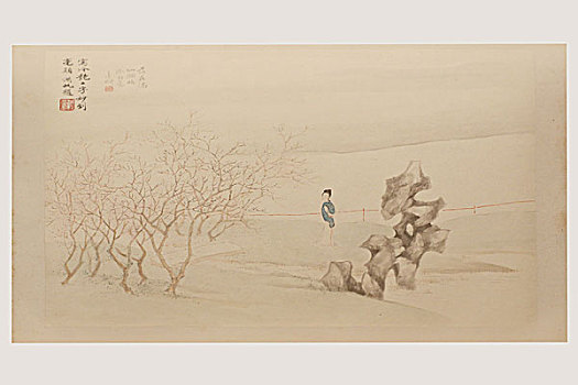 倪田,清朝,山水人物画册