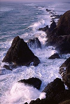 石头,太平洋海岸,俄勒冈,美国