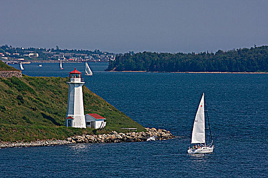 岛屿,灯塔,新斯科舍省,加拿大