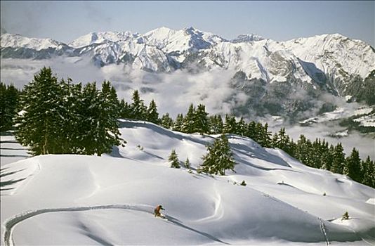 法国,隆河阿尔卑斯山省,冬天