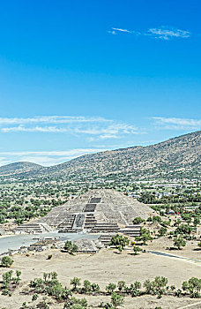 墨西哥,特奥蒂瓦坎,遗迹,月亮金字塔,大幅,尺寸