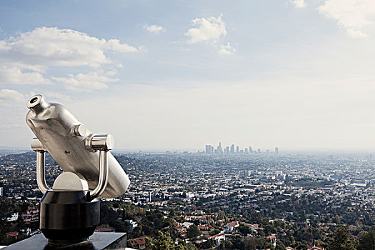 望远镜,风景,洛杉矶,天际线