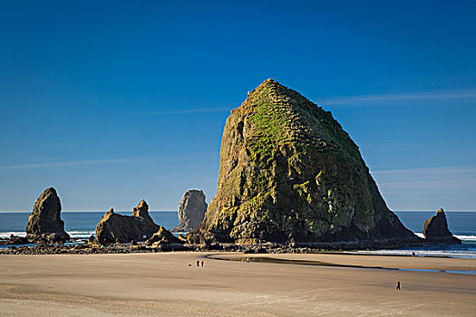 海蚀柱,靠近,黑斯塔科岩,佳能海滩,俄勒冈,美国