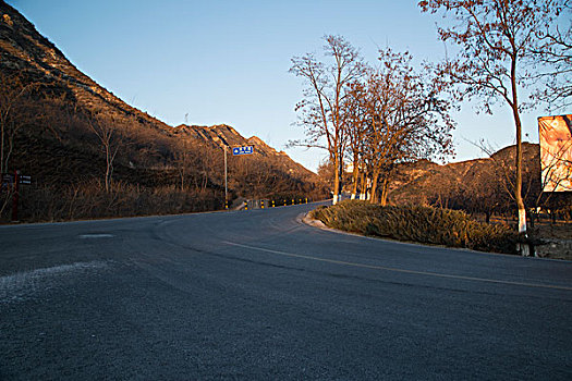 山,山路,弯道,冬天,道路