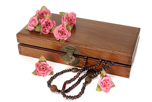 木盒,玫瑰,项链