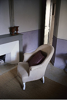 椅子,旁侧,壁炉,酒店