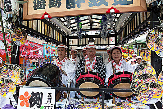 日本,东京,城市,上野,地区,神祠,传统音乐,乐队